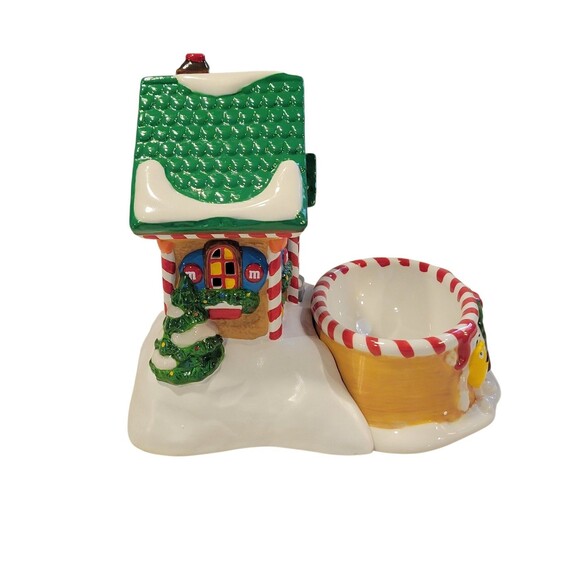 Department 56 M&M's Christmas Candy Shoppe Candy Dish Lighted House 2004 Works - Picture 4 of 15